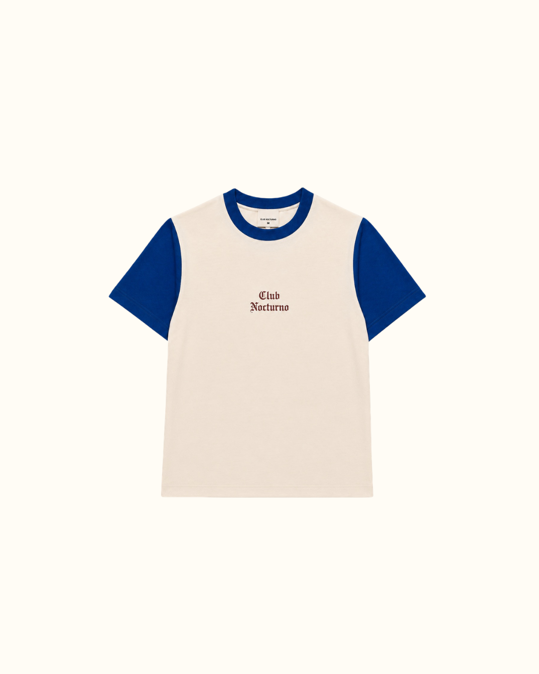 Baby tee azul & beige
