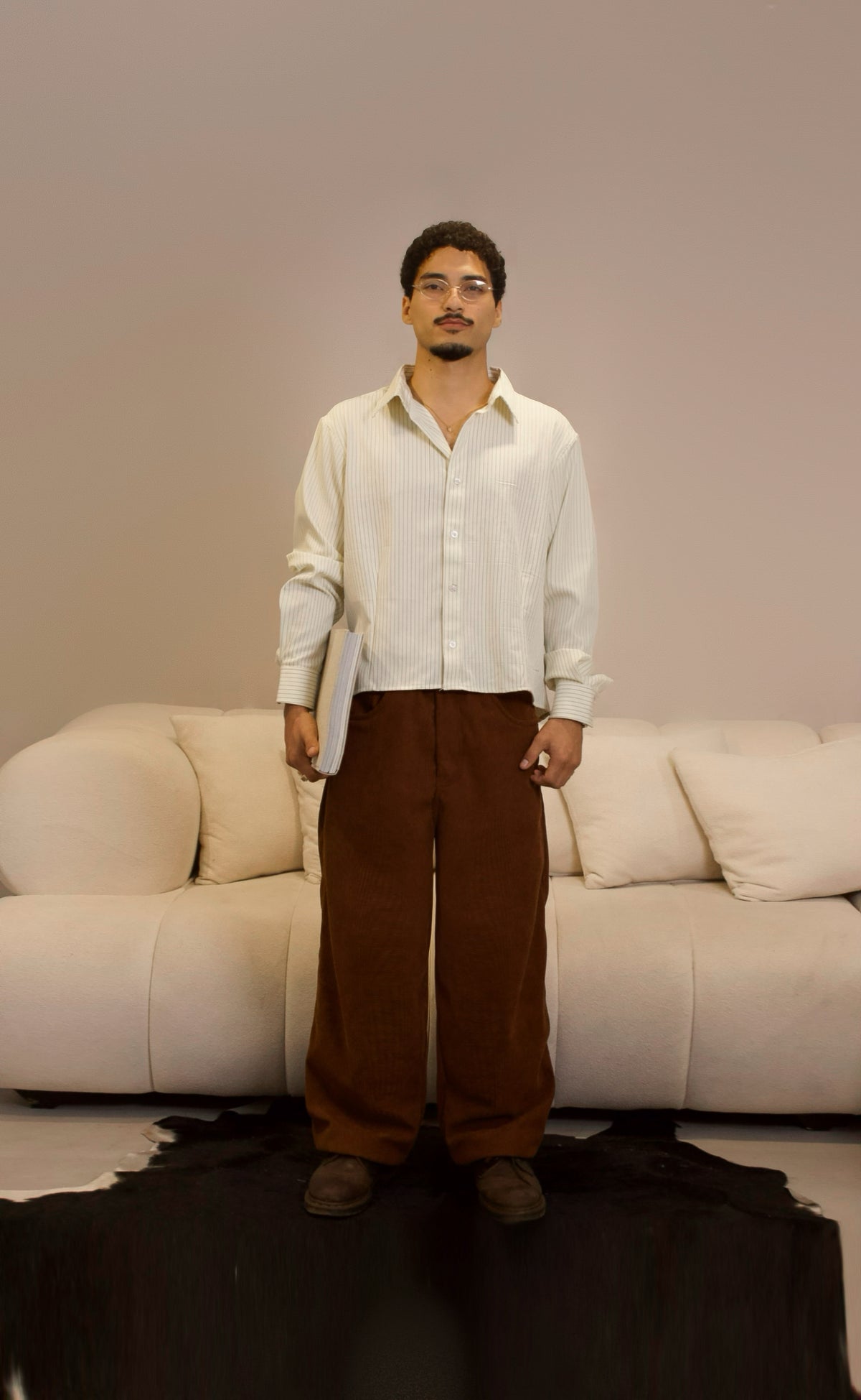 Camisa manga larga beige