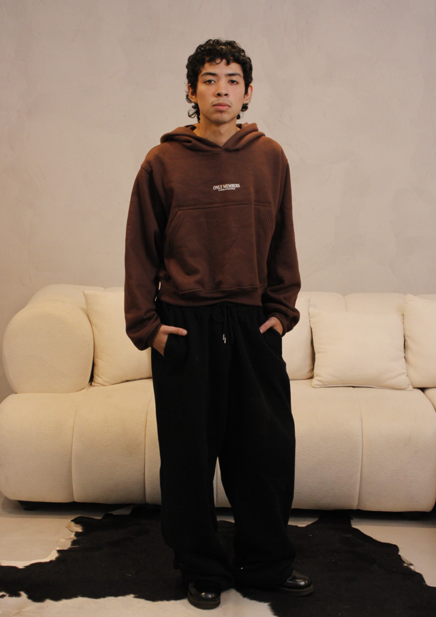 Hoodie boxy fit oversize brown