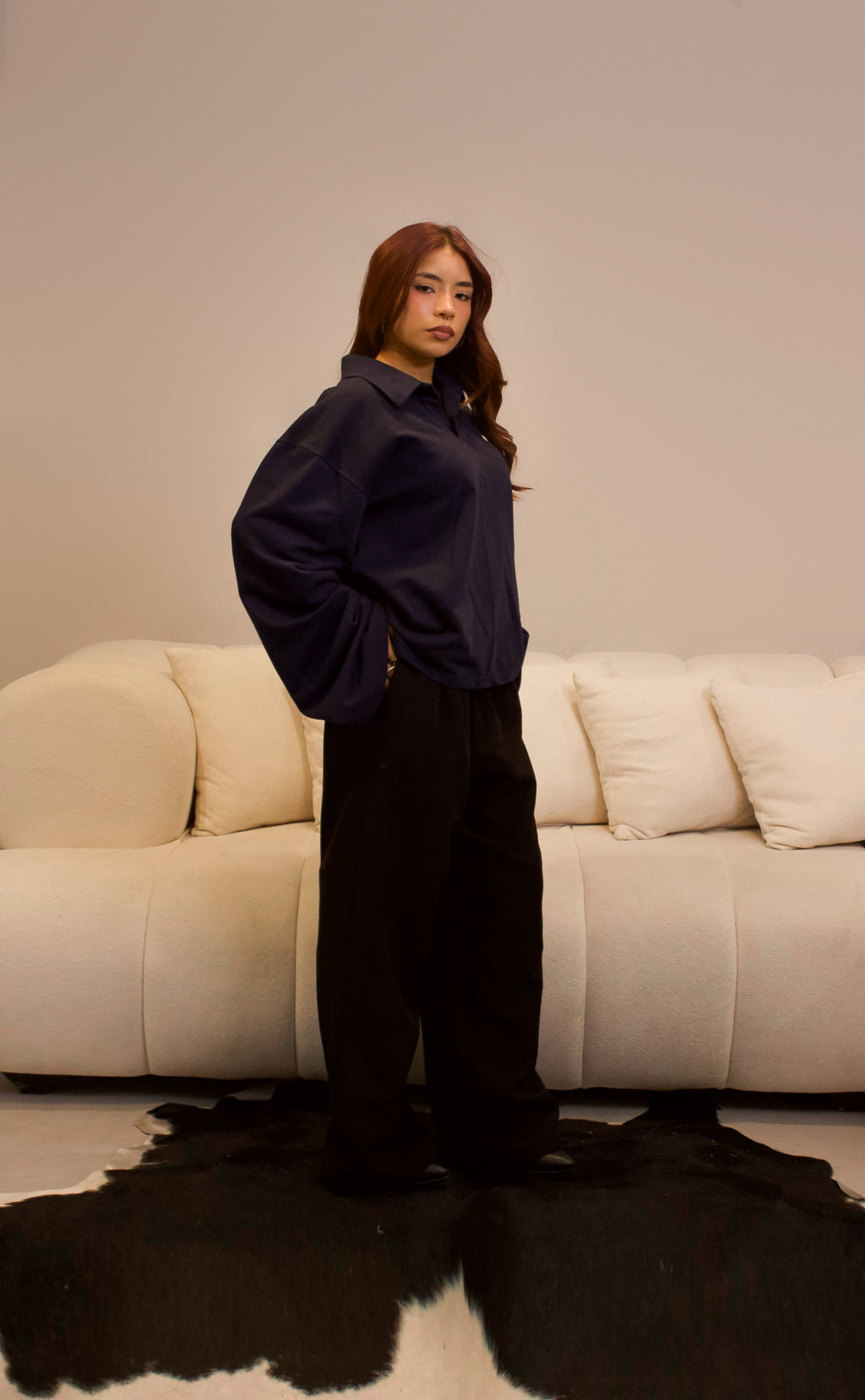 Long sleeve camisero - azul noche
