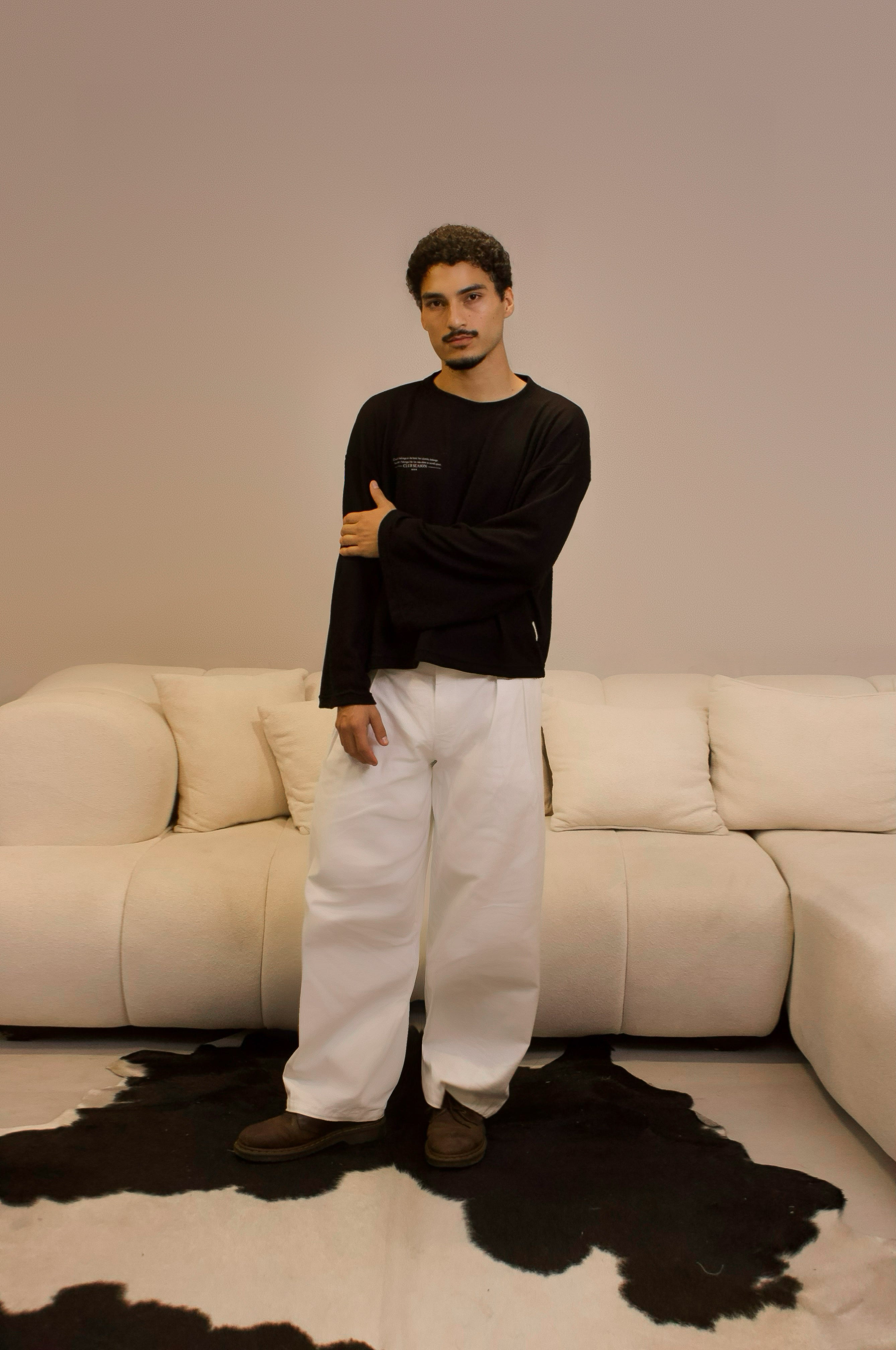 Pantalón sastre baggy perla